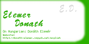 elemer donath business card
